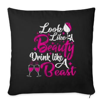 Hen party bride bachelorette party - Sofa pillowcase 17,3'' x 17,3'' (45 x 45 cm) - black - Front