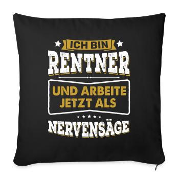Drôle retraite ennuyeux cadeau amusant ennuyeux - Housse de coussin décorative 45 x 45 cm - noir - Devant
