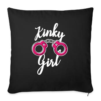 Bondage BDSM Kinky Girl Handschellen Sub Geschenk - Sofakissenbezug 45 x 45 cm - Schwarz - Vorne