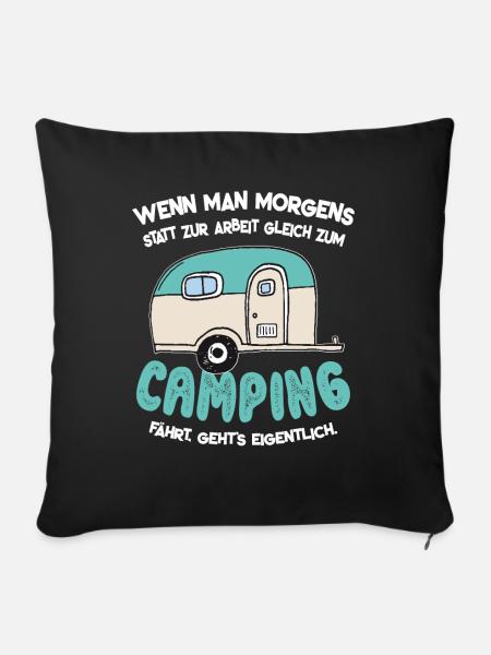 Zabawny camping wakacje podróż karawanowy prezent - Soffkuddsöverdrag, 45 x 45 cm - svart