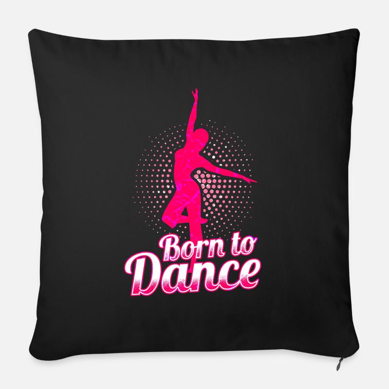 danse - Housse de coussin décorative 45 x 45 cm - noir