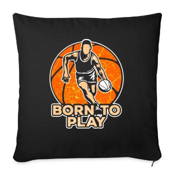 basketball - Sofa pillowcase 17,3'' x 17,3'' (45 x 45 cm) - black - Front