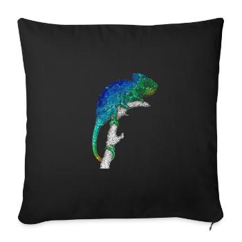 Chameleon colorful colored - Sofa pillowcase 17,3'' x 17,3'' (45 x 45 cm) - black - Front