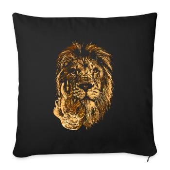Funny lion with middle finger - Sofa pillowcase 17,3'' x 17,3'' (45 x 45 cm) - black - Front