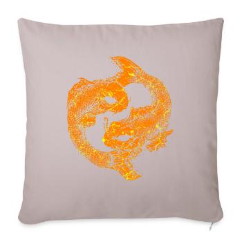 Koi poisson coloré art japonais - Housse de coussin décorative 45 x 45 cm - taupe clair - Devant