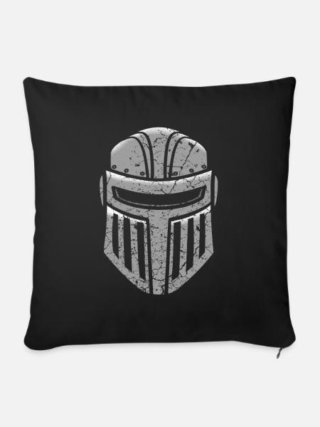 Ritter Helm Rüstung Mittelalter - Sofakissenbezug 45 x 45 cm - Schwarz