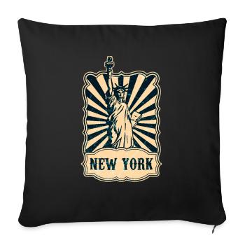 New York Statue of Liberty - Sofa pillowcase 17,3'' x 17,3'' (45 x 45 cm) - black - Front