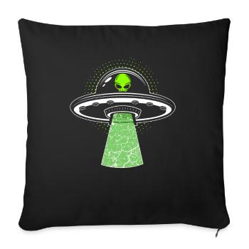 Alien UFO spaceship - Sofa pillowcase 17,3'' x 17,3'' (45 x 45 cm) - black - Front