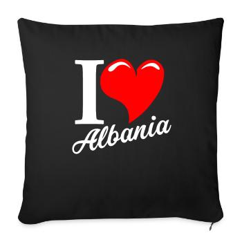 Albanien - Sofakissenbezug 45 x 45 cm - Schwarz - Vorne