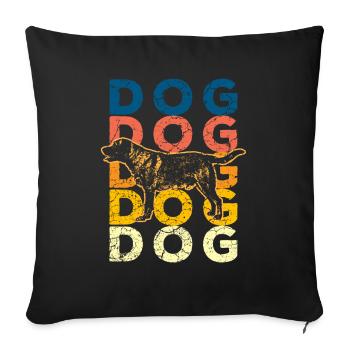 Dog dogs - Sofa pillowcase 17,3'' x 17,3'' (45 x 45 cm) - black - Front