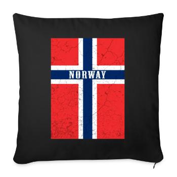 Drapeau norvégien - Housse de coussin décorative 45 x 45 cm - noir - Devant
