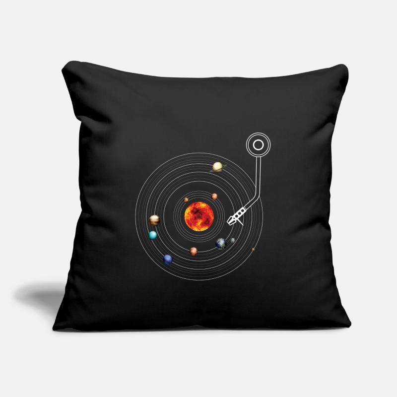 Turntable Solar System Vinyl Planets Moons Sofakissenbezug 45 x 45 cm