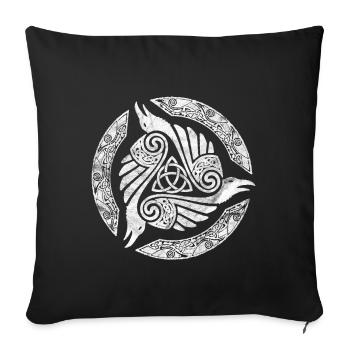 Mandala Spirituel Corbeau Noeud Corneille - Housse de coussin décorative 45 x 45 cm - noir - Devant