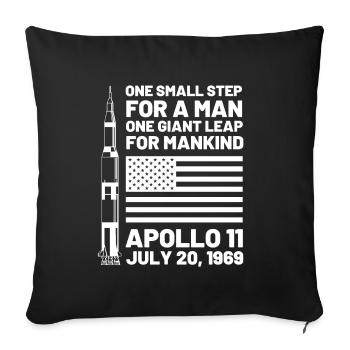 1969 moon landing Saturn V rocket - Sofa pillowcase 17,3'' x 17,3'' (45 x 45 cm) - black - Front