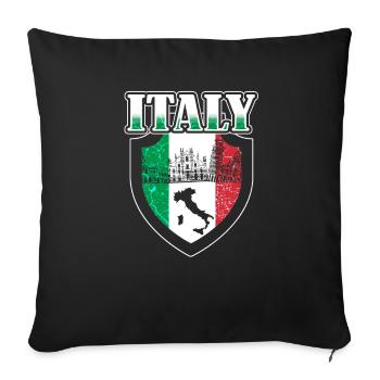 Italien Italiener Italienerin - Sofakissenbezug 45 x 45 cm - Schwarz - Vorne