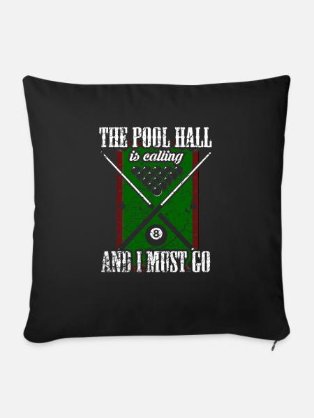 Pool Billard Poolbillard - Sofakissenbezug 45 x 45 cm - Schwarz