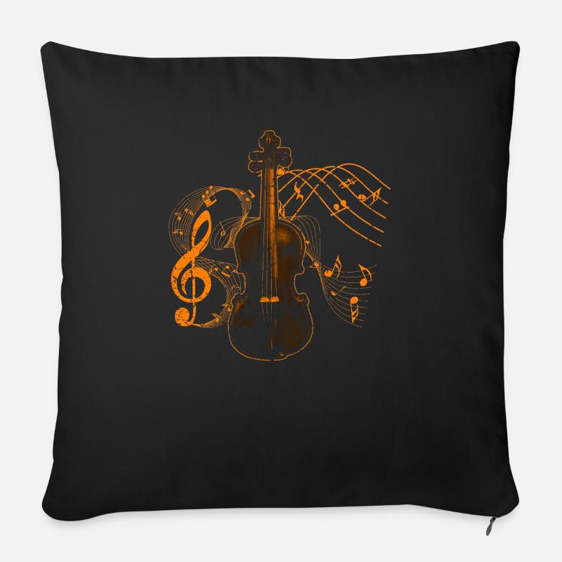 Violine Geige Musik - Sofakissenbezug 45 x 45 cm - Schwarz