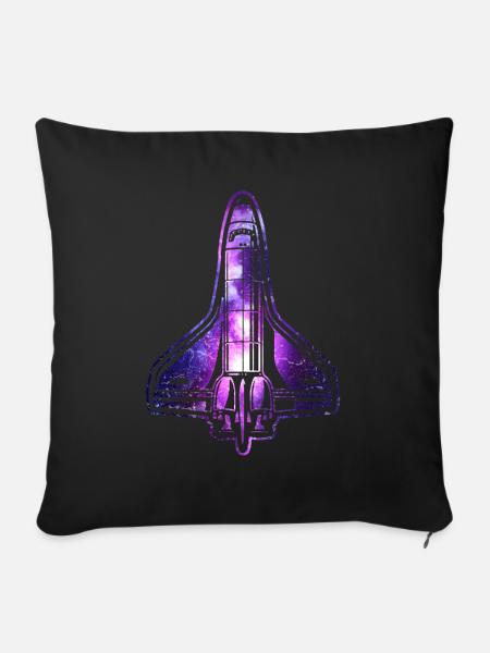 Space Shuttle Nasa Rakete Raumschiff - Sofakissenbezug 45 x 45 cm - Schwarz