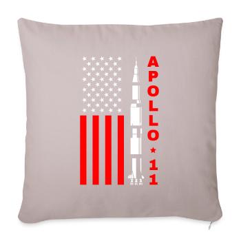 Apollo 11 Mondlandung USA - Sofakissenbezug 45 x 45 cm - helles Taupe - Vorne