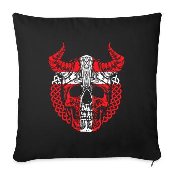 Denmark Viking Flag Flag Skull Skull - Sofa pillowcase 17,3'' x 17,3'' (45 x 45 cm) - black - Front