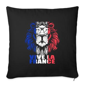 Vive La France - Housse de coussin décorative 45 x 45 cm - noir - Devant