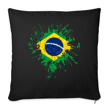 Brazil flag flag - Sofa pillowcase 17,3'' x 17,3'' (45 x 45 cm) - black - Front