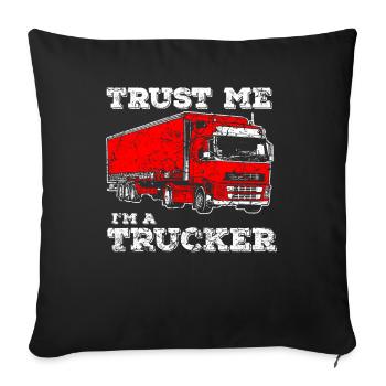 Camion camionneur camion chauffeur de camion camion - Housse de coussin décorative 45 x 45 cm - noir - Devant