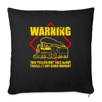 Trains train chemin de fer modèle de chemin de fer - Housse de coussin décorative 45 x 45 cm - noir - Devant