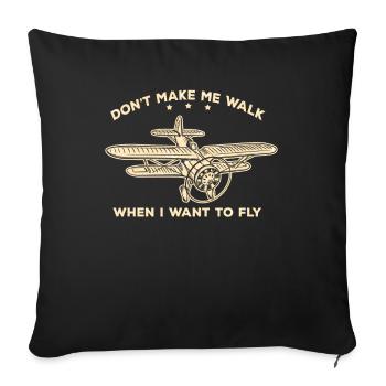 Flugzeug Fliegen Flieger Pilot - Sofakissenbezug 45 x 45 cm - Schwarz - Vorne