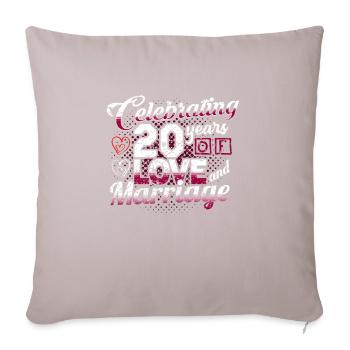 Wedding anniversary 20 years married - Sofa pillowcase 17,3'' x 17,3'' (45 x 45 cm) - light taupe - Front
