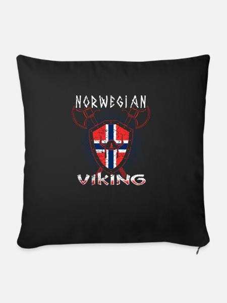 Norwegischer Wikinger - Sofakissenbezug 45 x 45 cm - Schwarz