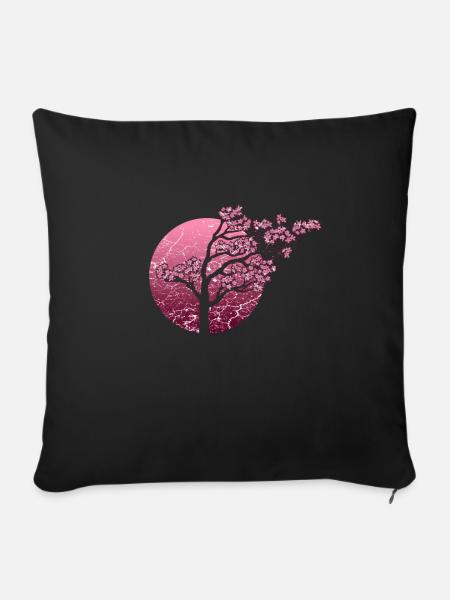Baum Japan Asien - Sofakissenbezug 45 x 45 cm - Schwarz