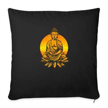 Bouddha Bouddhisme - Housse de coussin décorative 45 x 45 cm - noir - Devant