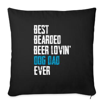 dog owners - Sofa pillowcase 17,3'' x 17,3'' (45 x 45 cm) - black - Front
