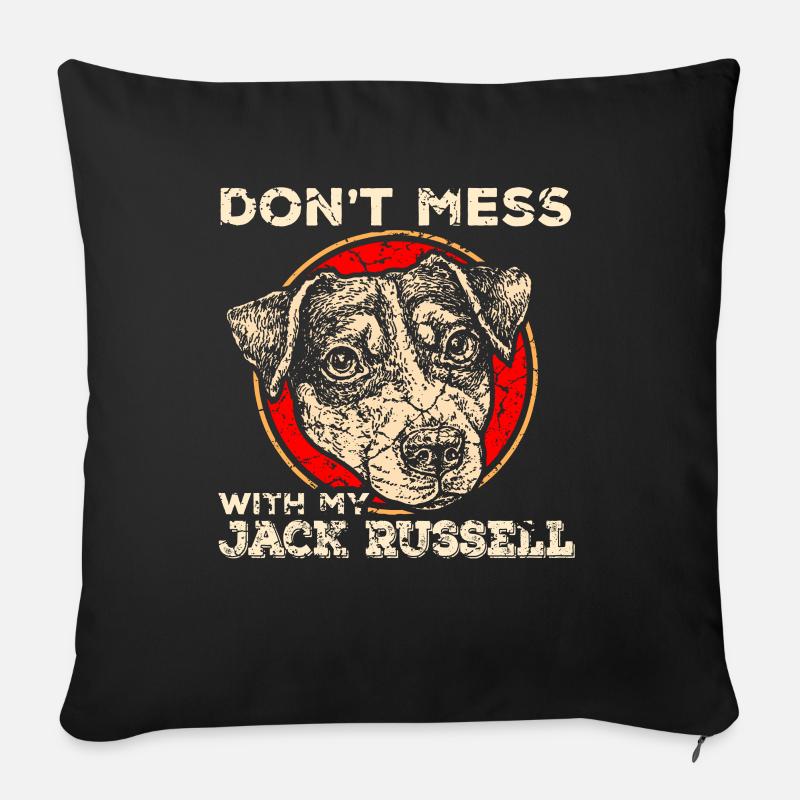 Jack Russell Terrier - Sofa pillowcase 17,3'' x 17,3'' (45 x 45 cm) - black