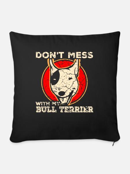 Bull Terrier - Sofakissenbezug 45 x 45 cm - Schwarz