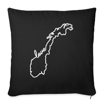 Norwegen - Sofakissenbezug 45 x 45 cm - Schwarz - Vorne