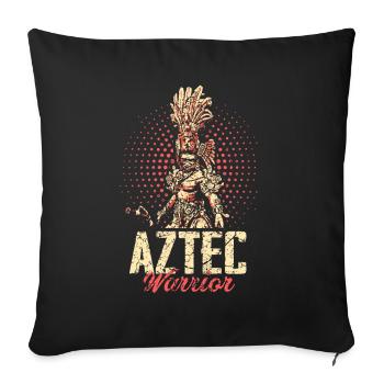 Azteken Krieger Mexiko - Sofakissenbezug 45 x 45 cm - Schwarz - Vorne