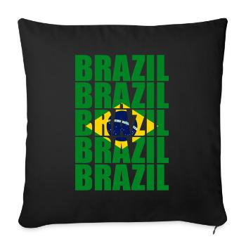 Brésil - Housse de coussin décorative 45 x 45 cm - noir - Devant