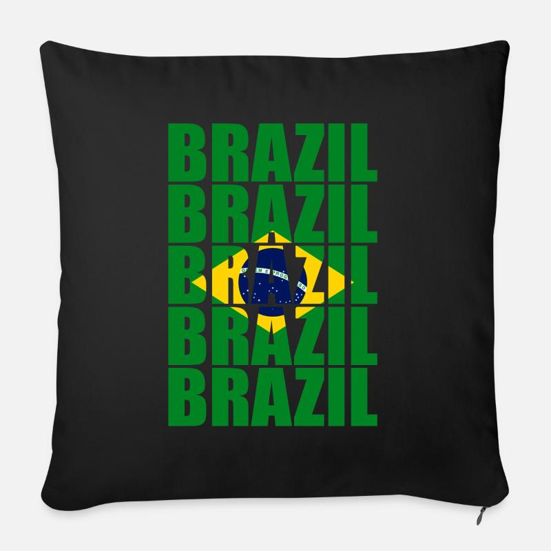 Brazil - Sofa pillowcase 17,3'' x 17,3'' (45 x 45 cm) - black
