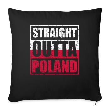 Straight Outta Poland Poland Polska - Sofa pillowcase 17,3'' x 17,3'' (45 x 45 cm) - black - Front