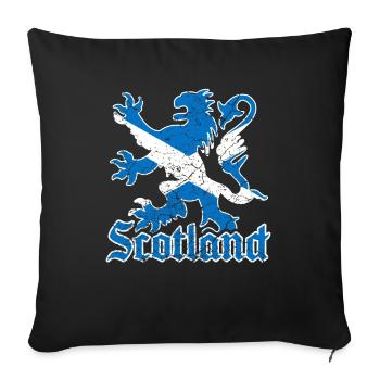 Drapeau écosse lion - Housse de coussin décorative 45 x 45 cm - noir - Devant