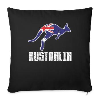 Australia Australian flag kangaroo - Sofa pillowcase 17,3'' x 17,3'' (45 x 45 cm) - black - Front
