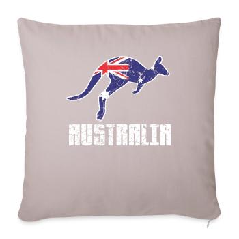 Australie drapeau australien kangourou - Housse de coussin décorative 45 x 45 cm - taupe clair - Devant