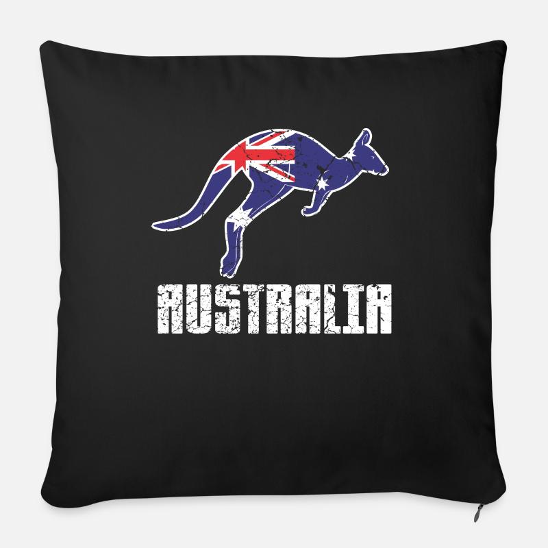 Australien Australier Flagge Känguru - Sofakissenbezug 45 x 45 cm - Schwarz