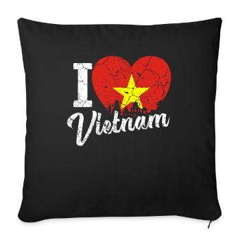 Viêt-Nam - Housse de coussin décorative 45 x 45 cm - noir - Devant