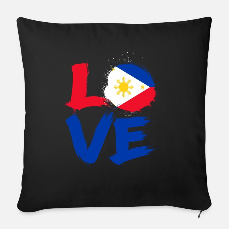 Philippines - Sofa pillowcase 17,3'' x 17,3'' (45 x 45 cm) - black