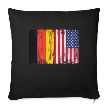 Allemagne États-Unis d’Amérique 763 - Housse de coussin décorative 45 x 45 cm - noir - Devant