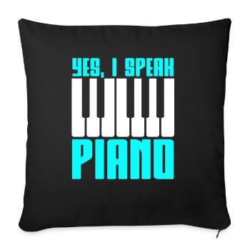 Piano piano - Housse de coussin décorative 45 x 45 cm - noir - Devant