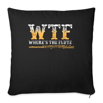 Flûte - Housse de coussin décorative 45 x 45 cm - noir - Devant